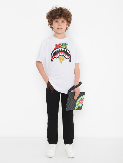 Брюки из хлопка на резинке Sprayground - МодельОбщийВид