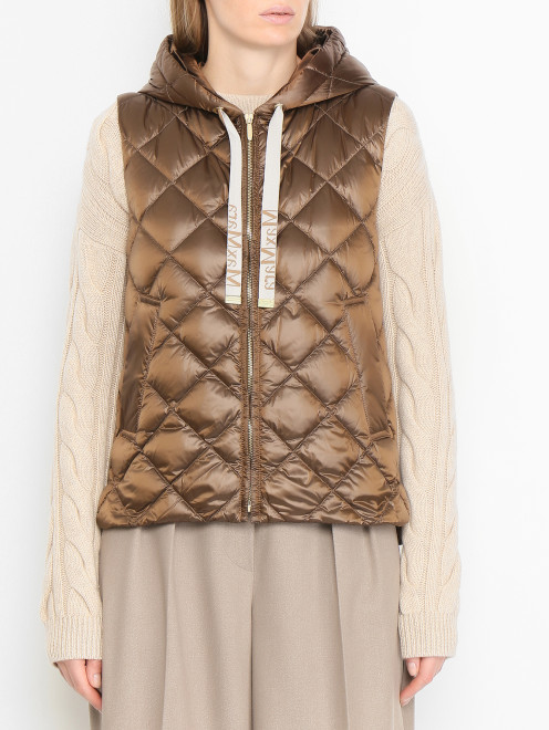 Пуховый жилет с капюшоном Max Mara - МодельВерхНиз
