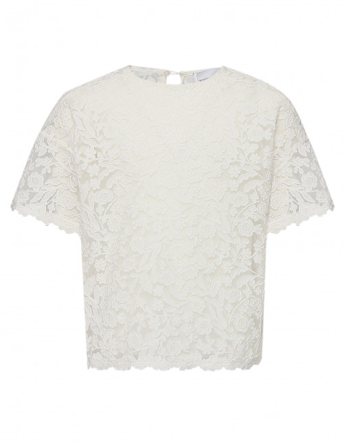Топ из кружева с коротким рукавом Ermanno Scervino Junior - Общий вид