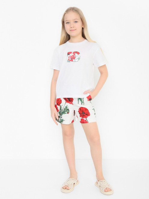 Хлопковая футболка с принтом Dolce & Gabbana - МодельОбщийВид