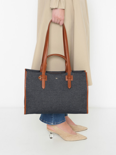 Комбинированная сумка из денима Weekend Max Mara - МодельВерхНиз