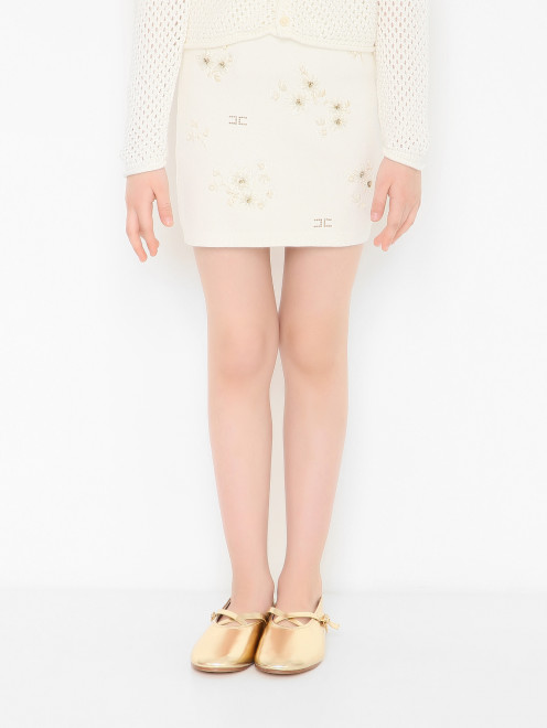 Трикотажная юбка с аппликацией Elisabetta Franchi - МодельВерхНиз