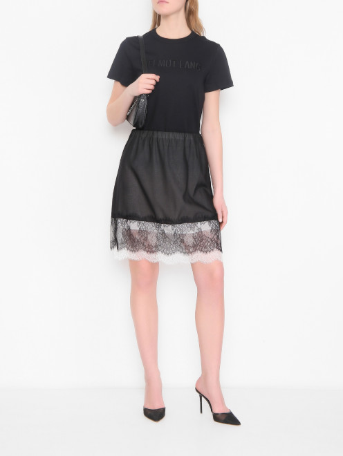 Футболка с логотипом Helmut Lang - МодельОбщийВид