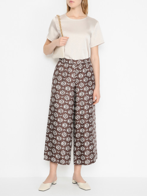 Атласный топ с короткими рукавами Weekend Max Mara - МодельОбщийВид