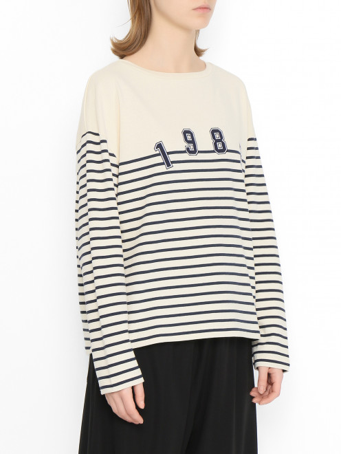 Толстовка из хлопка с узором полоска Weekend Max Mara - МодельВерхНиз