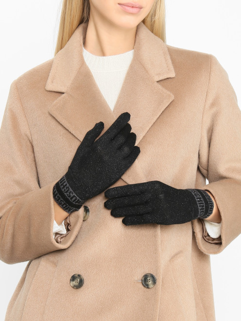 Трикотажные перчатки с узором Moschino - МодельОбщийВид