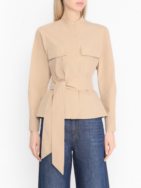 Хлопковая блузка с резинкой на спинке Weekend Max Mara - МодельВерхНиз