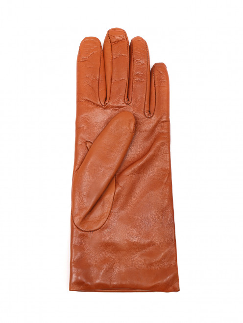 Перчатки из кожи с логотипом Moschino - Обтравка1