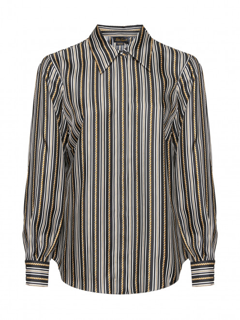 Рубашка из шелка в полоску Luisa Spagnoli - Общий вид