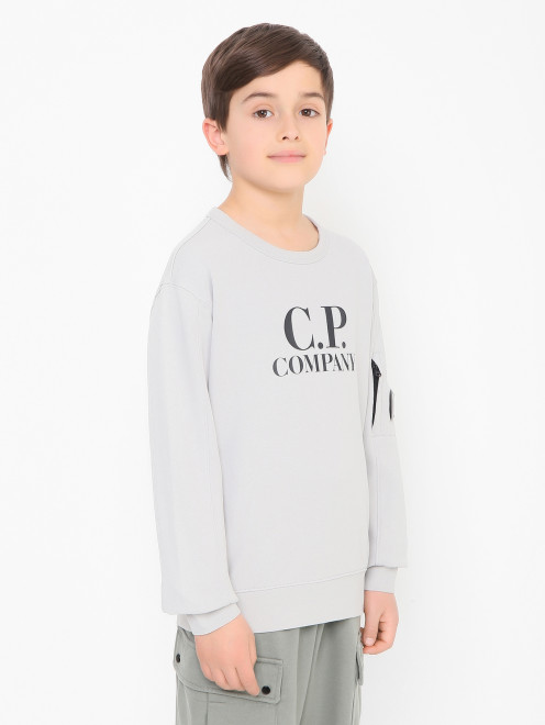 Толстовка из хлопка с логотипом C.P. Company - МодельВерхНиз