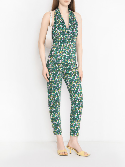 Топ из хлопка с узором Weekend Max Mara - МодельОбщийВид