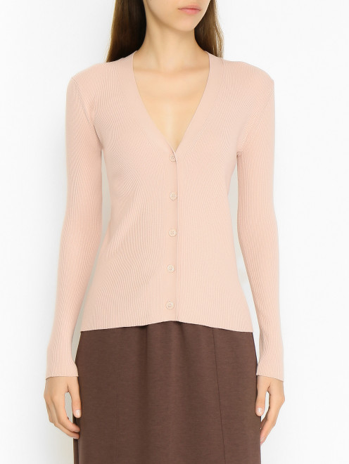 Эластичный кардиган из смесовой вискозы Weekend Max Mara - МодельВерхНиз