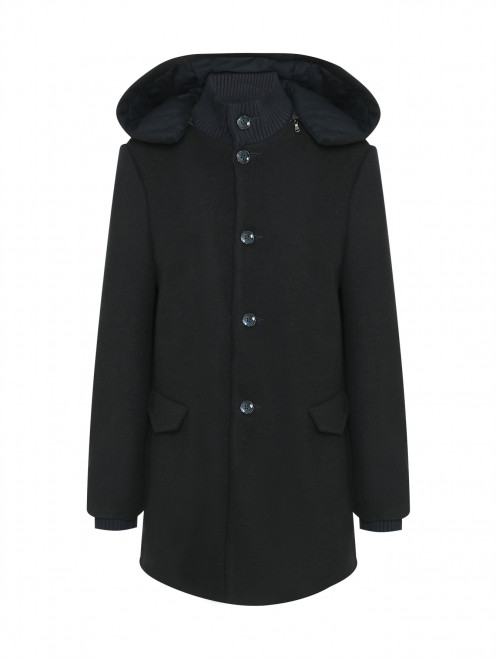 Однобортное пальто с капюшоном Clix - Общий вид