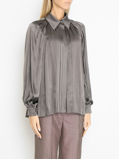Гофрированная блуза свободного кроя Alberta Ferretti - МодельВерхНиз