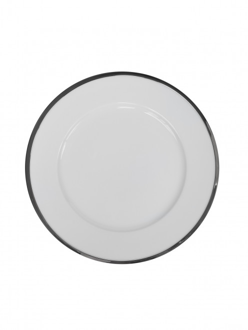 Блюдо круглое из фарфора с ободком из серебра из коллекции Cercle d'orfevre  Puiforcat - Обтравка1