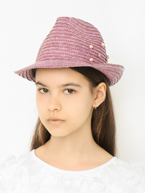 Однотонная шляпа из соломы IL Trenino - МодельОбщийВид