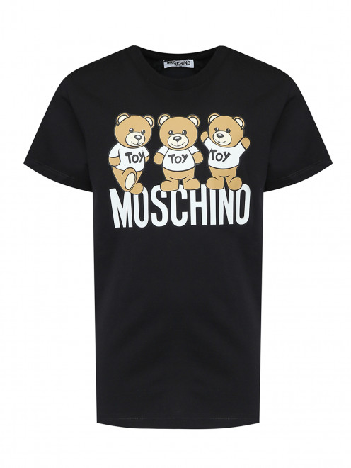 Хлопковая футболка с принтом Moschino - Общий вид