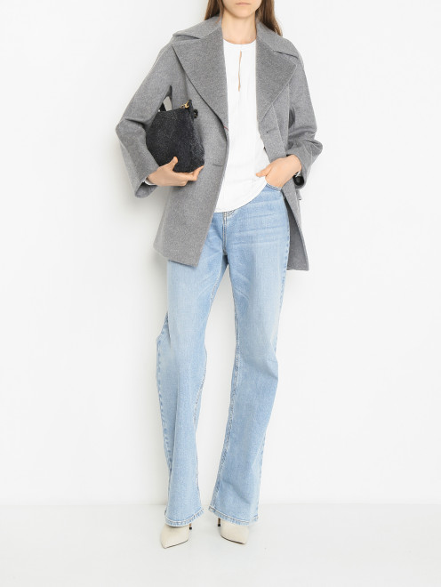 Блуза однотонная с декоративной отделкой Luisa Spagnoli - МодельОбщийВид