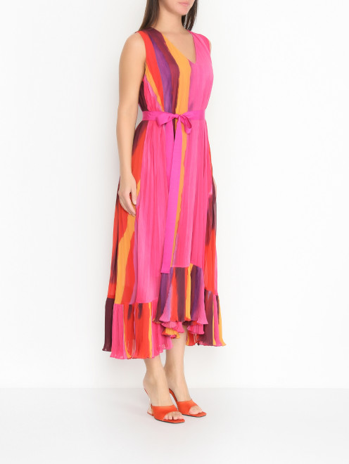 Плиссированное платье с поясом Marina Rinaldi - МодельВерхНиз