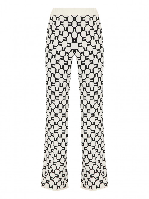 Трикотажные брюки с узором Elisabetta Franchi - Общий вид