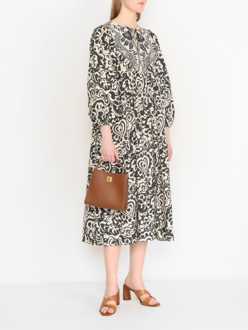 Платье из хлопка с узором Weekend Max Mara - МодельОбщийВид
