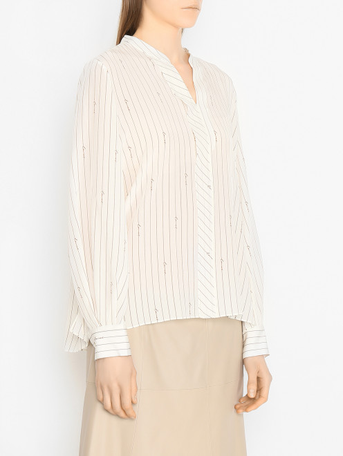 Блуза из шелка с узором "Полоска" Laurel - МодельВерхНиз