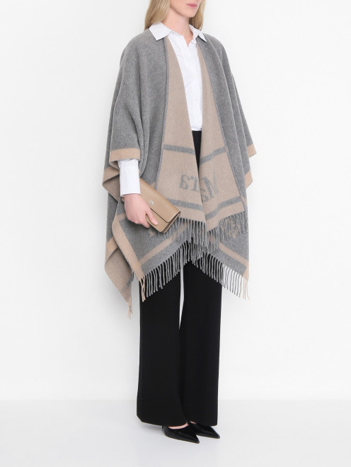 Пончо из шерсти с логотипом Max Mara - МодельОбщийВид