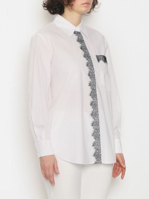 Рубашка из хлопка с декором Marina Rinaldi - МодельВерхНиз