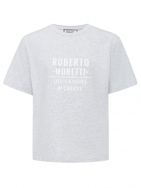 Футболка из хлопка с логотипом Roberto Moretti - Общий вид