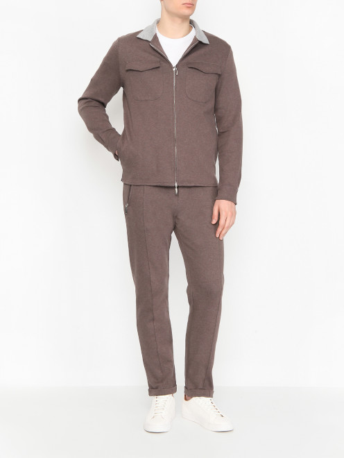 Олимпийка на молнии из хлопка Doriani Cashmere - МодельОбщийВид
