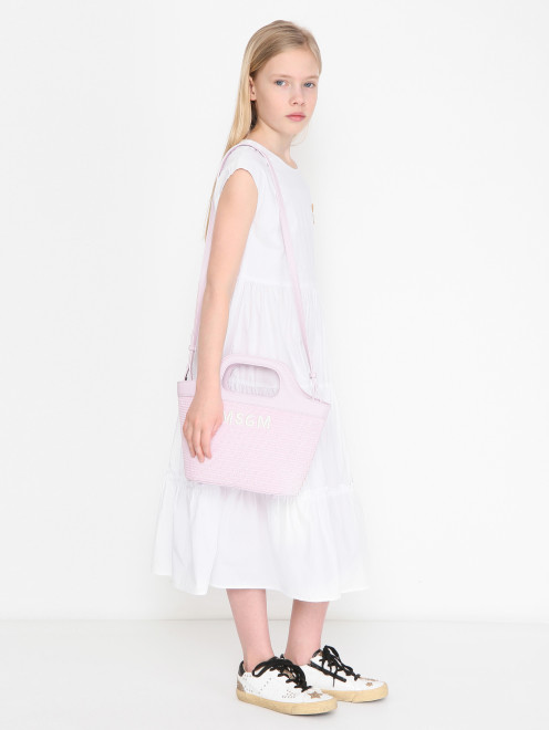 Сумка из соломы с логотипом MSGM - МодельВерхНиз