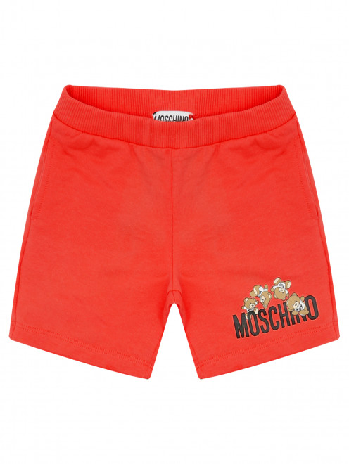 Хлопковые шорты с логотипом Moschino - Общий вид