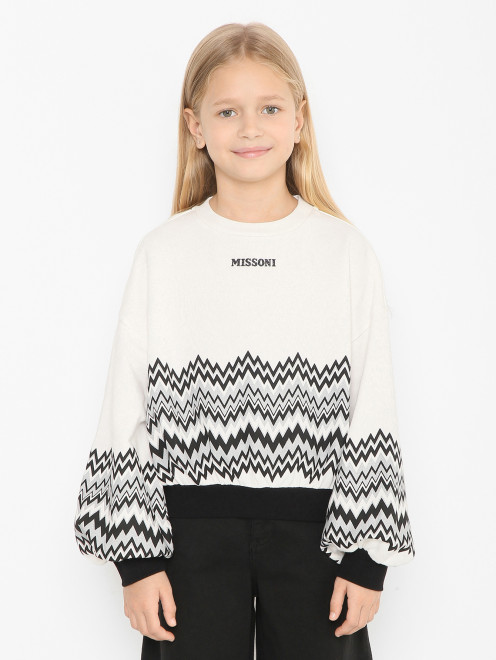 Свитшот с принтом и монограммой Missoni - МодельВерхНиз