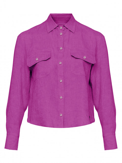 Блуза из льна с накладными карманами Weekend Max Mara - Общий вид