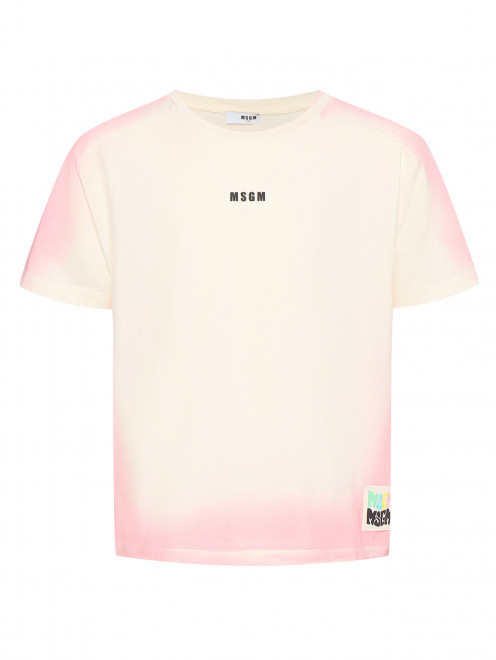 Футболка из хлопка с логотипом MSGM - Общий вид