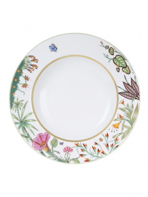 Тарелка суповая из фарфора с цветочным узором Haviland - Обтравка1