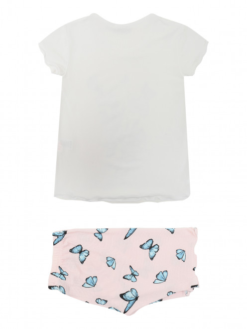 Пижама: футболка и шорты с узором Story Loris - Обтравка1