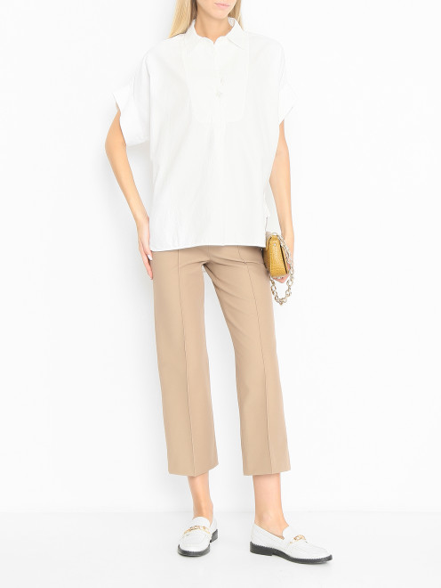 Блуза из хлопка с короткими рукавами Weekend Max Mara - МодельОбщийВид
