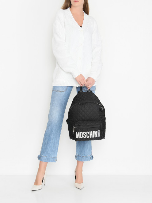 Рюкзак из текстиля на регулируемом ремне Moschino - МодельОбщийВид