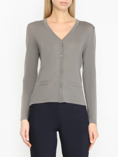 Кардиган однотонный из шерсти Max Mara - МодельВерхНиз