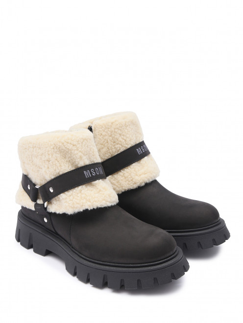 Полусапоги из кожи с мехом MSGM - Обтравка1