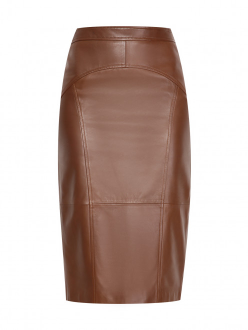 Юбка-миди из кожи Max Mara - Общий вид