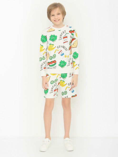 Трикотажные шорты с узором Stella McCartney kids - МодельОбщийВид