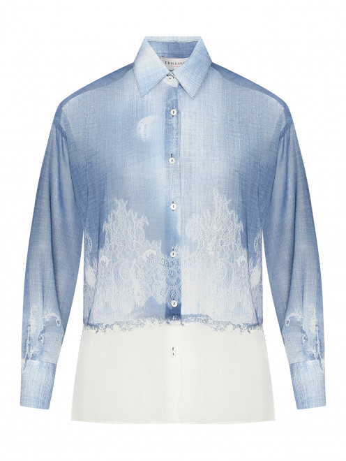 Блуза с кружевным принтом свободного кроя Ermanno Firenze - Общий вид