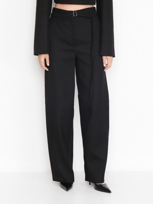 Брюки из смешанного хлопка с поясом Sportmax - МодельВерхНиз