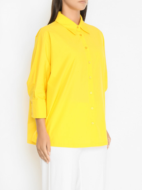 Однотонная рубашка из хлопка Marina Rinaldi - МодельВерхНиз