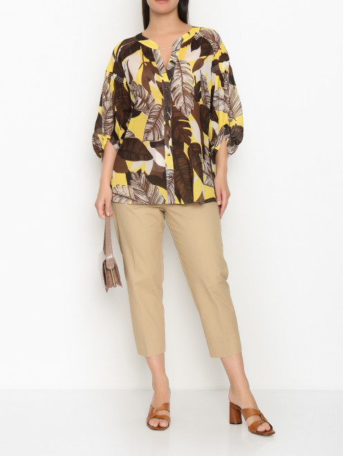 Блуза из хлопка с узором Marina Rinaldi - МодельОбщийВид