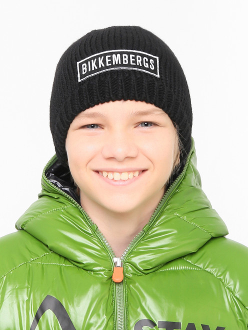 Шапка из шерсти с нашивкой Bikkembergs - МодельОбщийВид