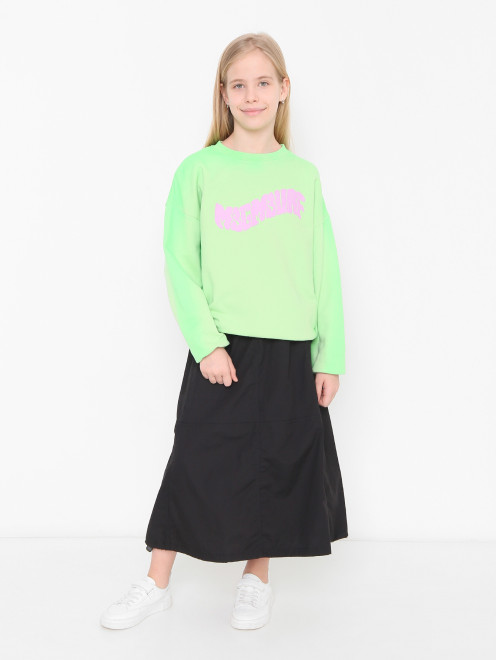 Юбка из хлопка на резинке MSGM - МодельОбщийВид