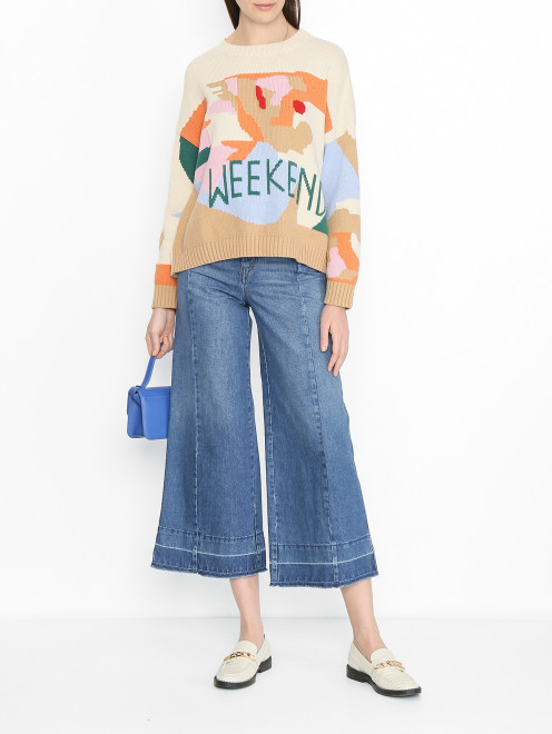Широкие джинсы из хлопка Weekend Max Mara - МодельОбщийВид